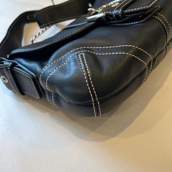 Coach Black Shoulder Bag with Silver Accents - Picture 3 of 10